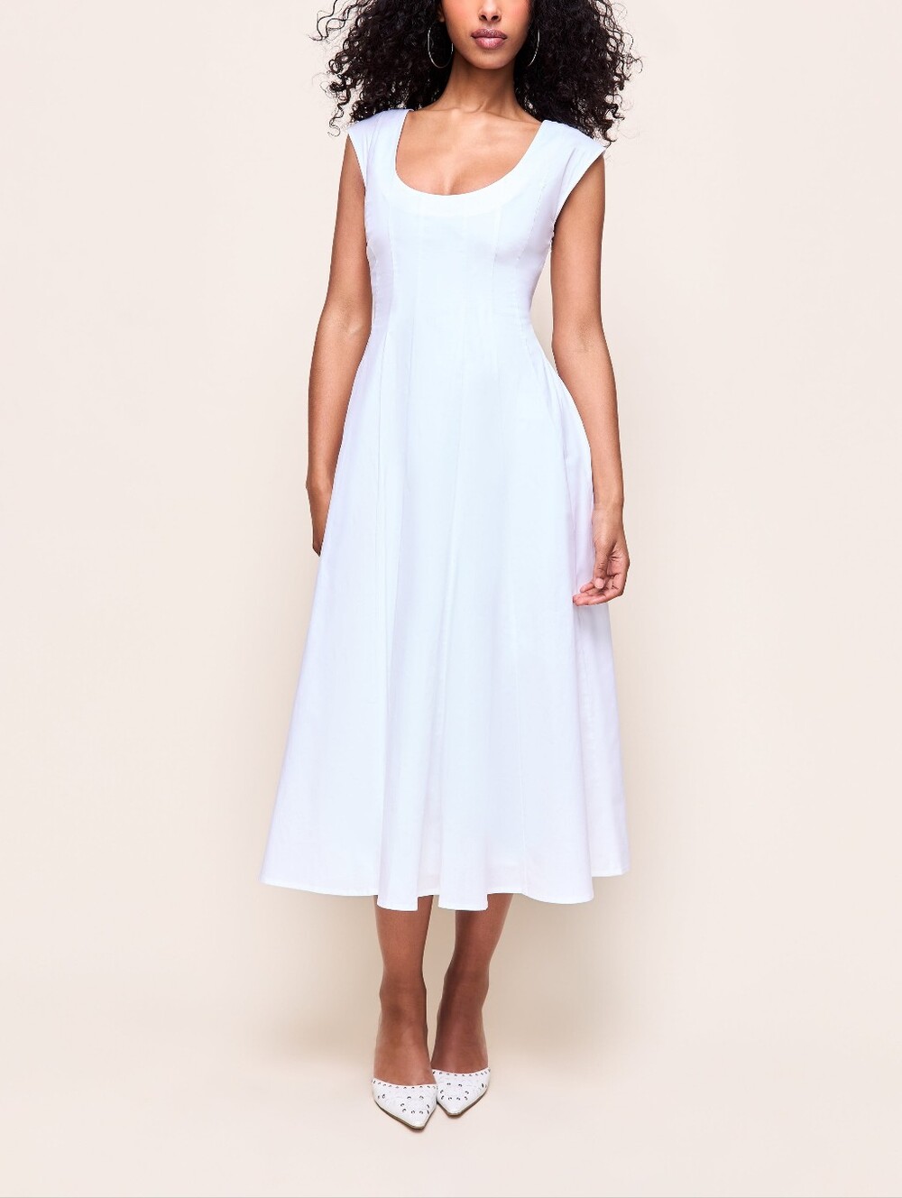 Guizio Leila Poplin Dress In White